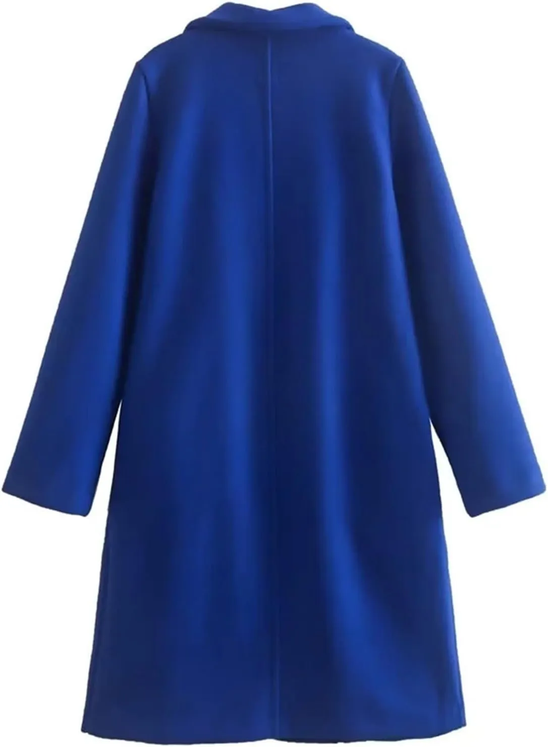 Women's Winter Wool Blend Coat Notch Lapel Open Front Cardigan Peacoat Casual Loose Warm Overcoat Mid-Long Outerwear