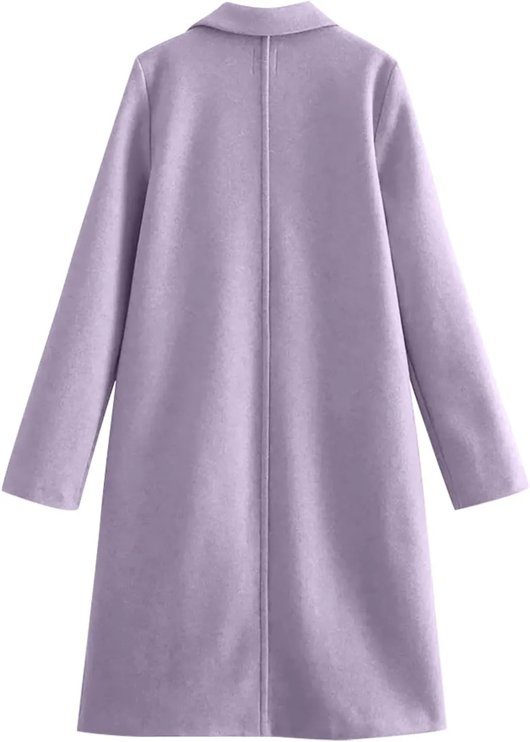 Women's Winter Wool Blend Coat Notch Lapel Open Front Cardigan Peacoat Casual Loose Warm Overcoat Mid-Long Outerwear