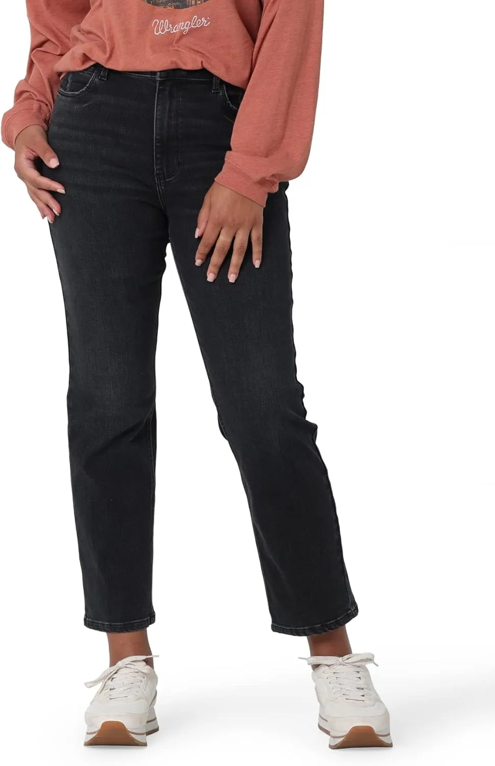 Wrangler Women's High Rise Rodeo Straight Leg Crop Jeans