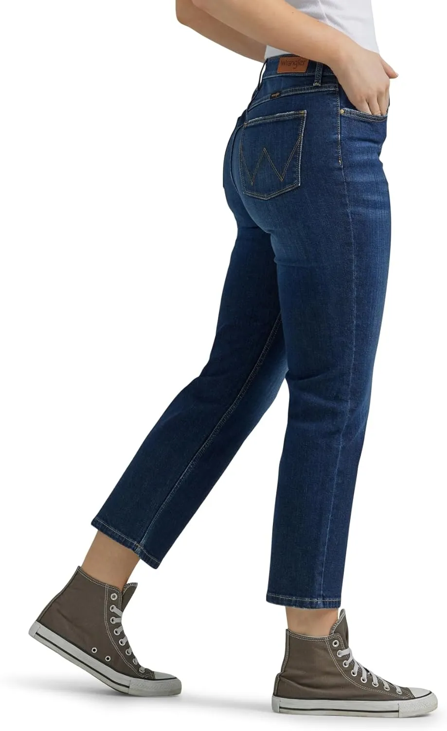 Wrangler Women's High Rise Rodeo Straight Leg Crop Jeans