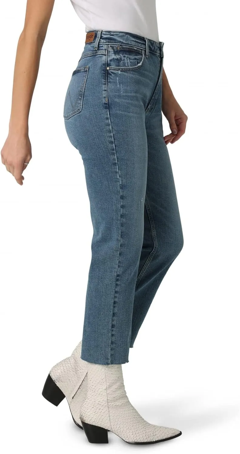 Wrangler Women's High Rise Rodeo Straight Leg Crop Jeans