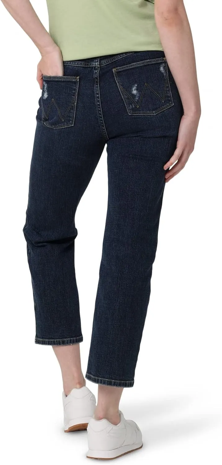 Wrangler Women's High Rise Rodeo Straight Leg Crop Jeans