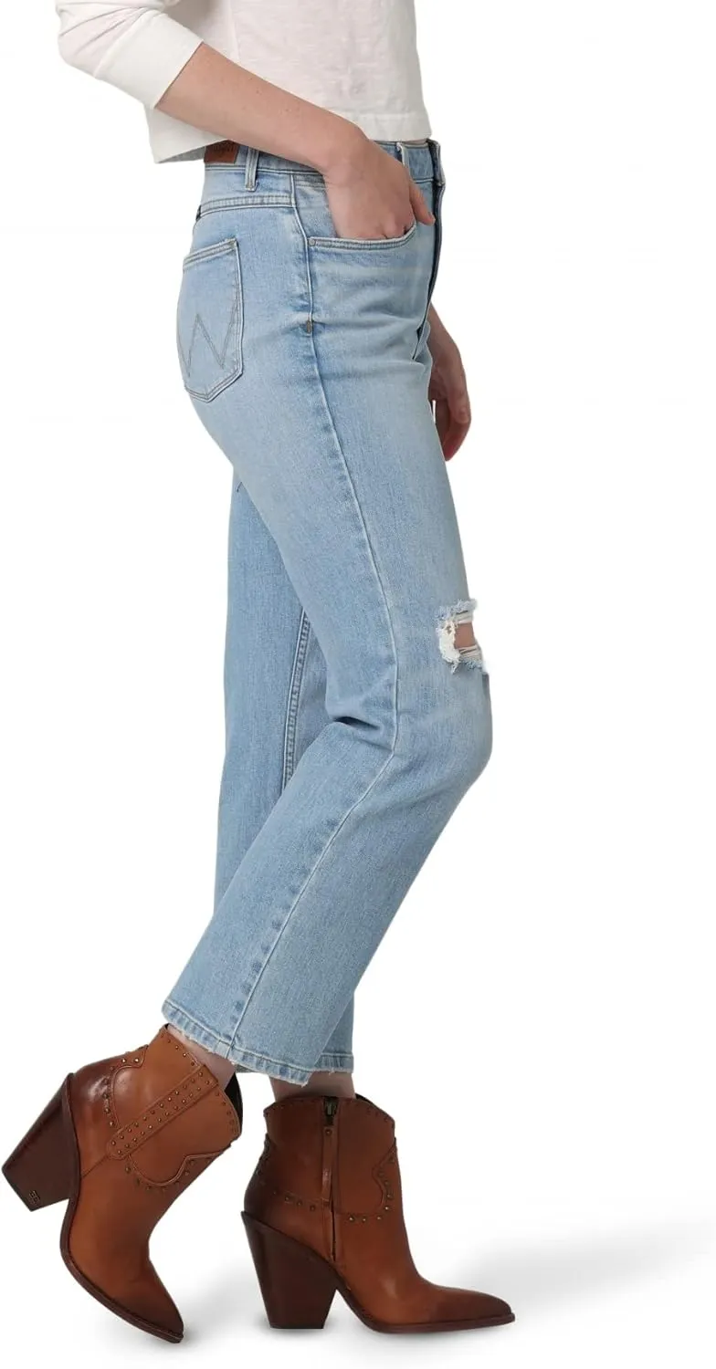 Wrangler Women's High Rise Rodeo Straight Leg Crop Jeans