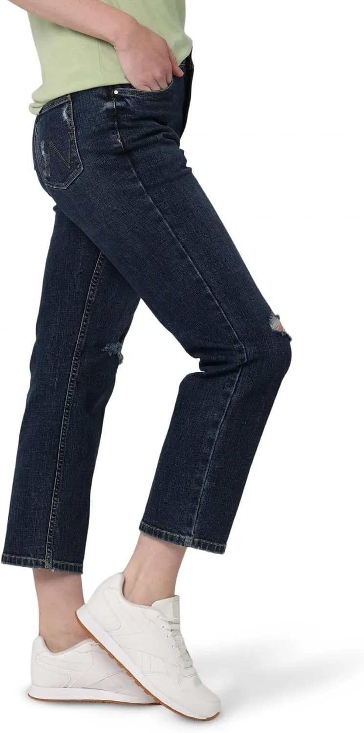 Wrangler Women's High Rise Rodeo Straight Leg Crop Jeans