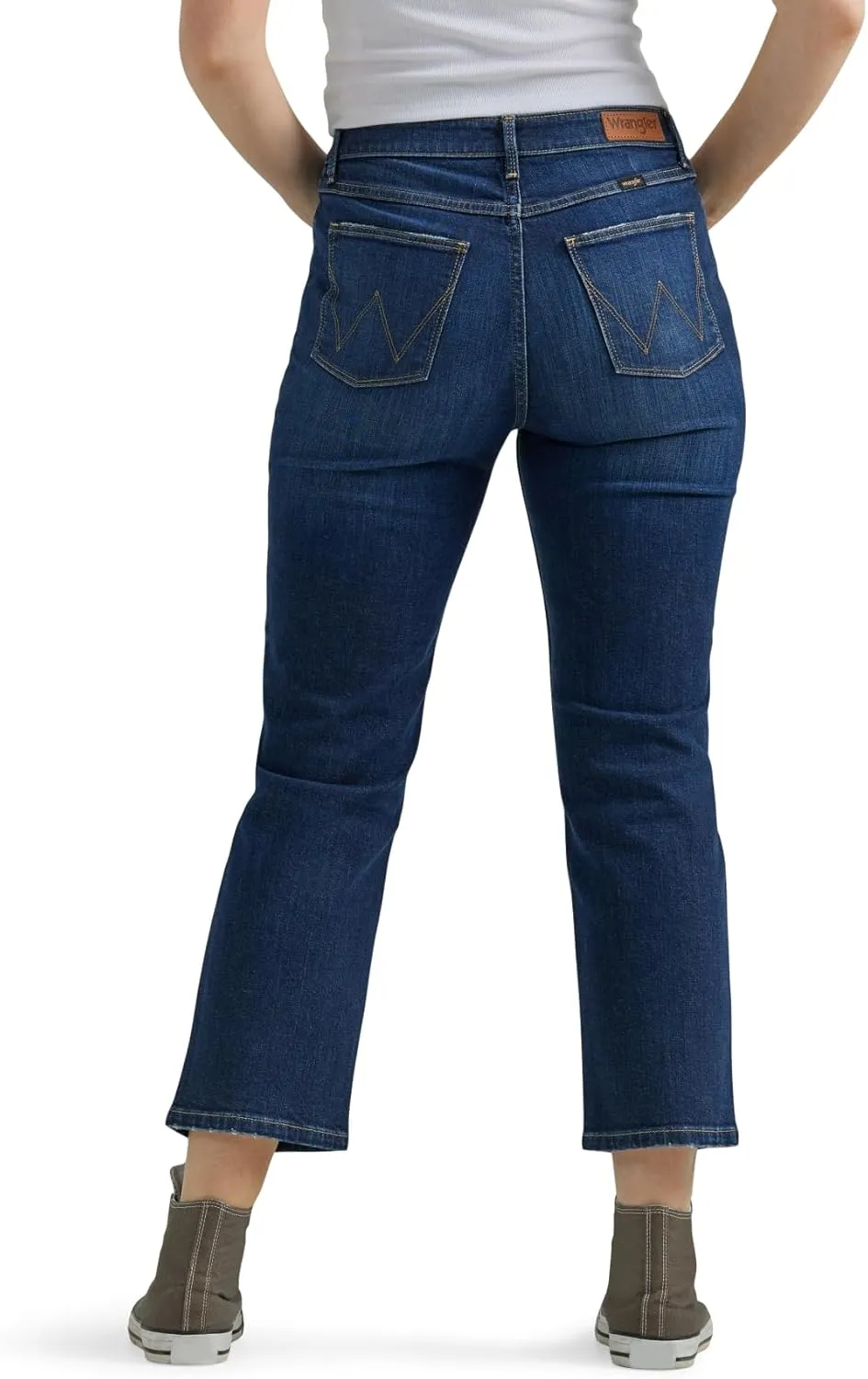 Wrangler Women's High Rise Rodeo Straight Leg Crop Jeans