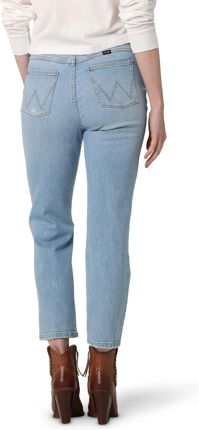 Wrangler Women's High Rise Rodeo Straight Leg Crop Jeans