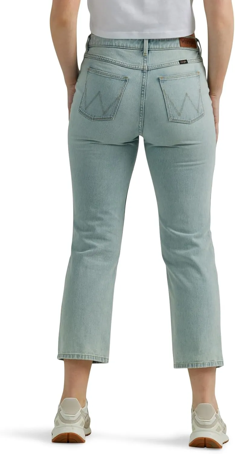 Wrangler Women's High Rise Rodeo Straight Leg Crop Jeans