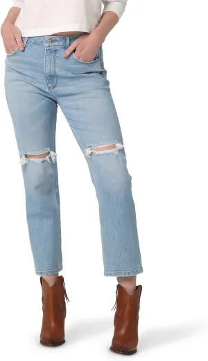 Wrangler Women's High Rise Rodeo Straight Leg Crop Jeans