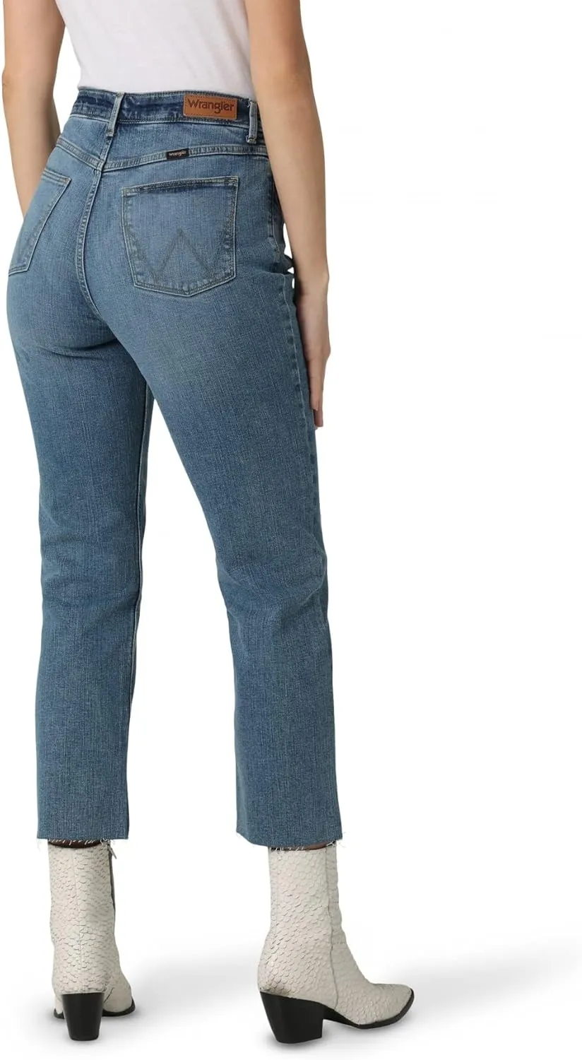 Wrangler Women's High Rise Rodeo Straight Leg Crop Jeans