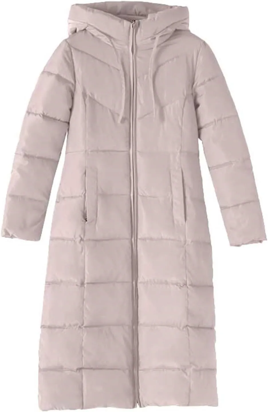 XOWRTE Women's Thickened Down Jacket Casual Trendy Outerwear Hooded Jacket Zipper Winter Down Coat Puffer Jacket A-line Coat