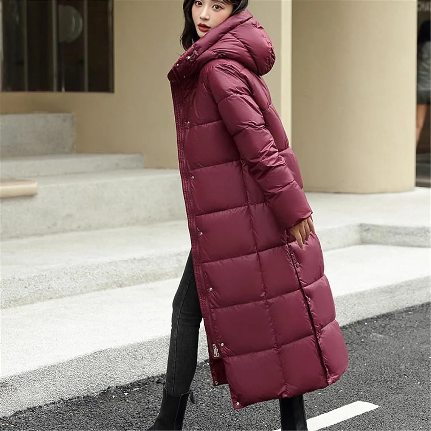 XOWRTE Women's Waterproof Long Winter Coat Warm Puffer Jacket Thickened Down Parka Maxi Coat Long Puffer Jacket for Women