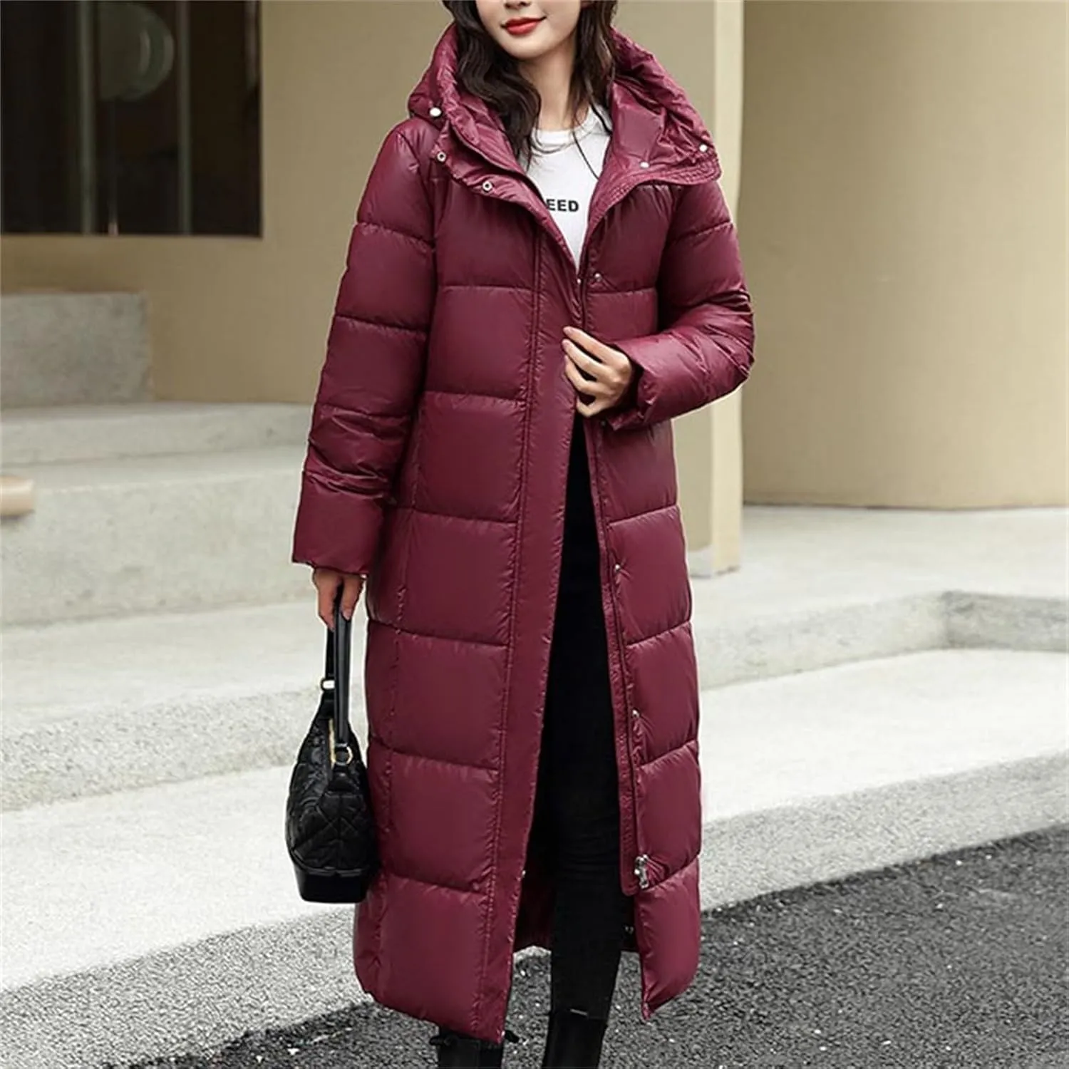 XOWRTE Women's Waterproof Long Winter Coat Warm Puffer Jacket Thickened Down Parka Maxi Coat Long Puffer Jacket for Women