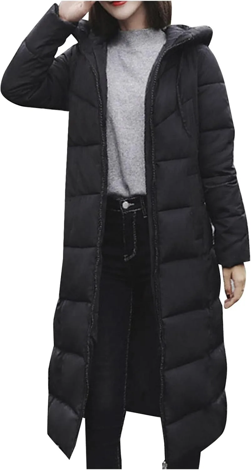 XOWRTE Women's Waterproof Long Winter Coat Warm Puffer Jacket Thickened Down Parka Maxi Coat Long Puffer Jacket for Women