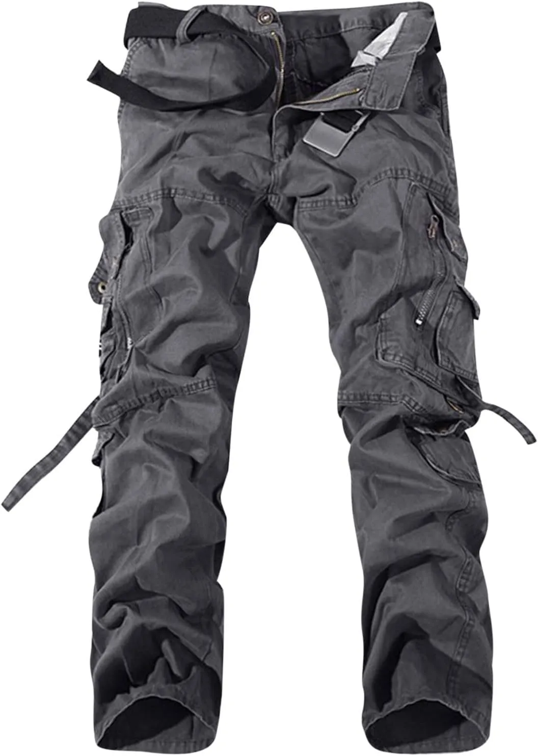 XUNRYAN Mens Cargo Pants with Multi Pockets Casual Sweatpants Regular Fit Junior Joggers Outdoor Hiking Fishing Pants