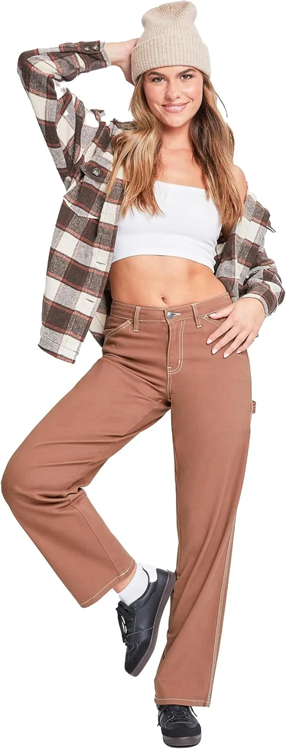 YMI Jeans Women's High Rise Carpenter Straight Leg Pants