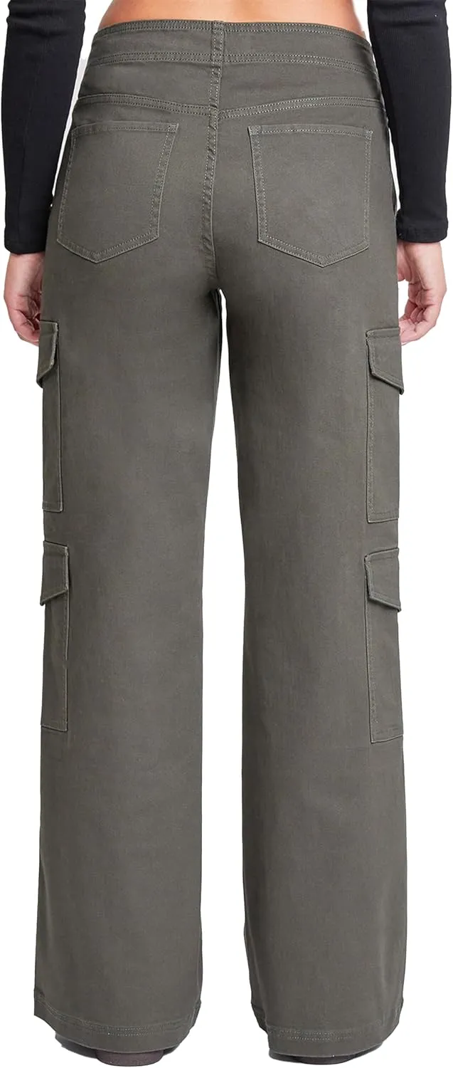 YMI Jeans Women's High Rise Double Pocket Wide Leg Cargo Pants