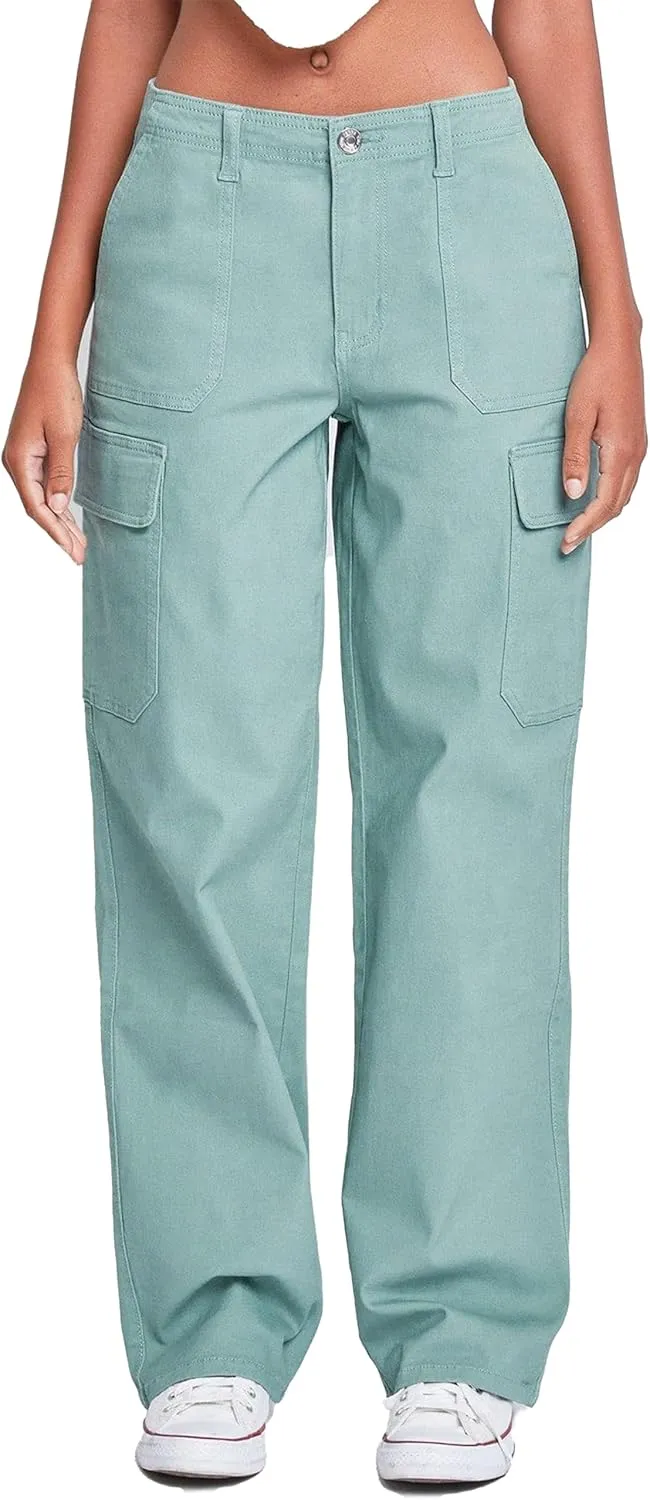 YMI Jeans Womens High Rise Straight Leg Cargo Pants