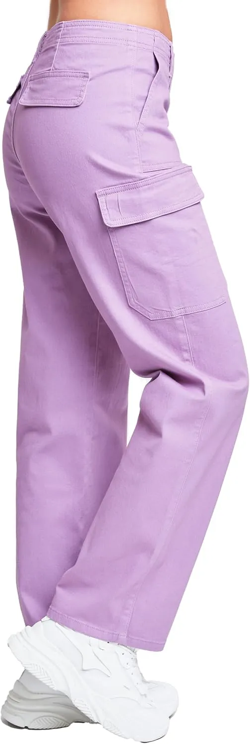 YMI Jeans Womens High Rise Straight Leg Cargo Pants