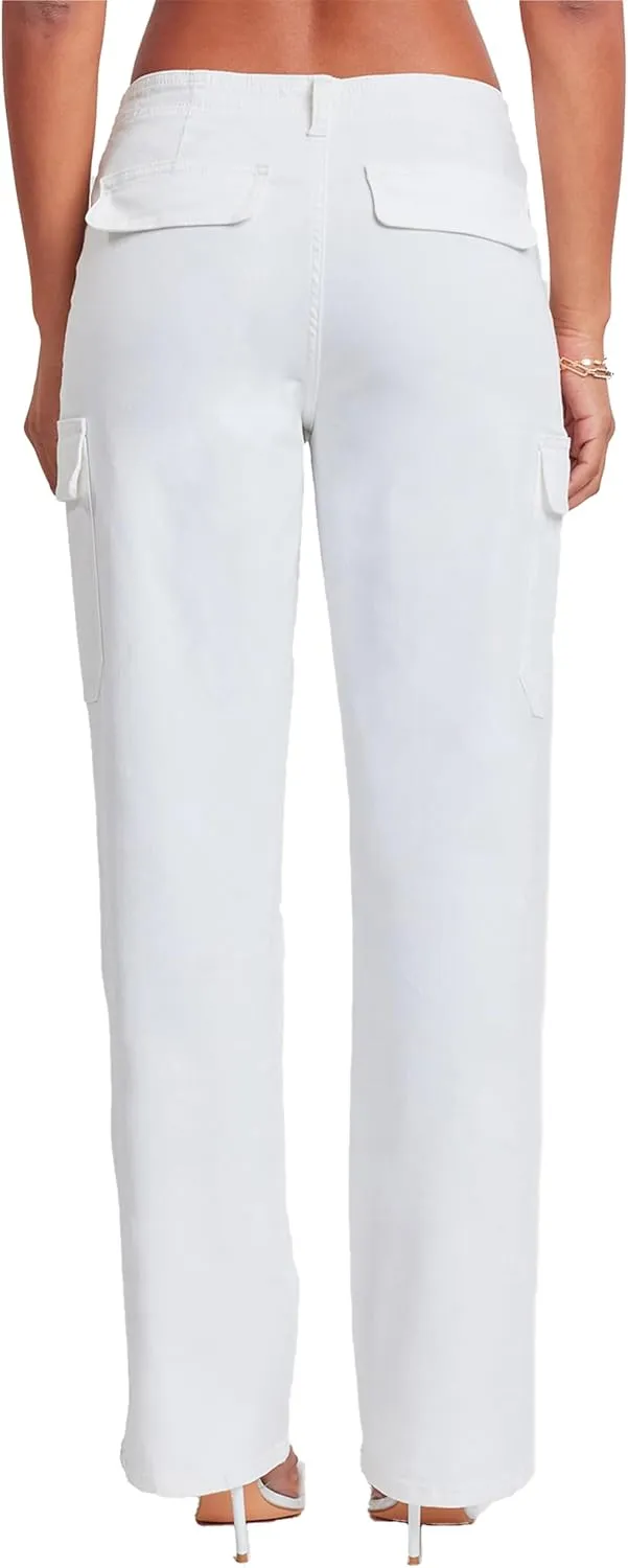 YMI Jeans Womens High Rise Straight Leg Cargo Pants