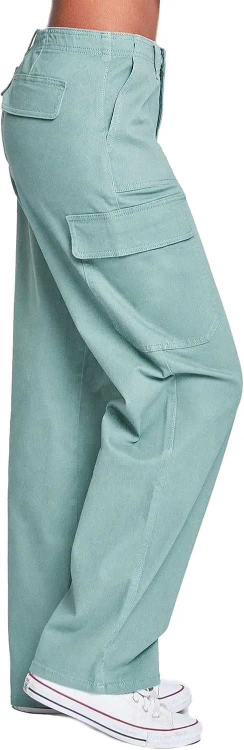 YMI Jeans Womens High Rise Straight Leg Cargo Pants