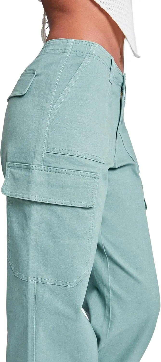 YMI Jeans Womens High Rise Straight Leg Cargo Pants