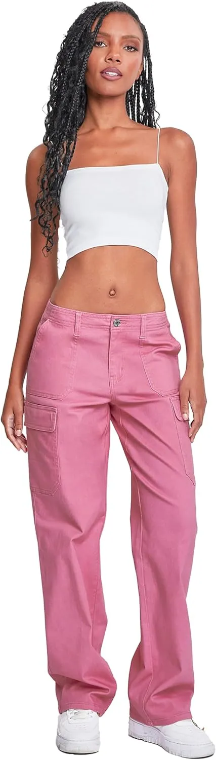 YMI Jeans Womens High Rise Straight Leg Cargo Pants