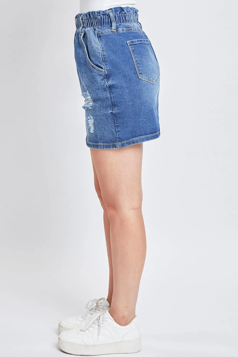 YMI Women's Paperbag Denim Skirt