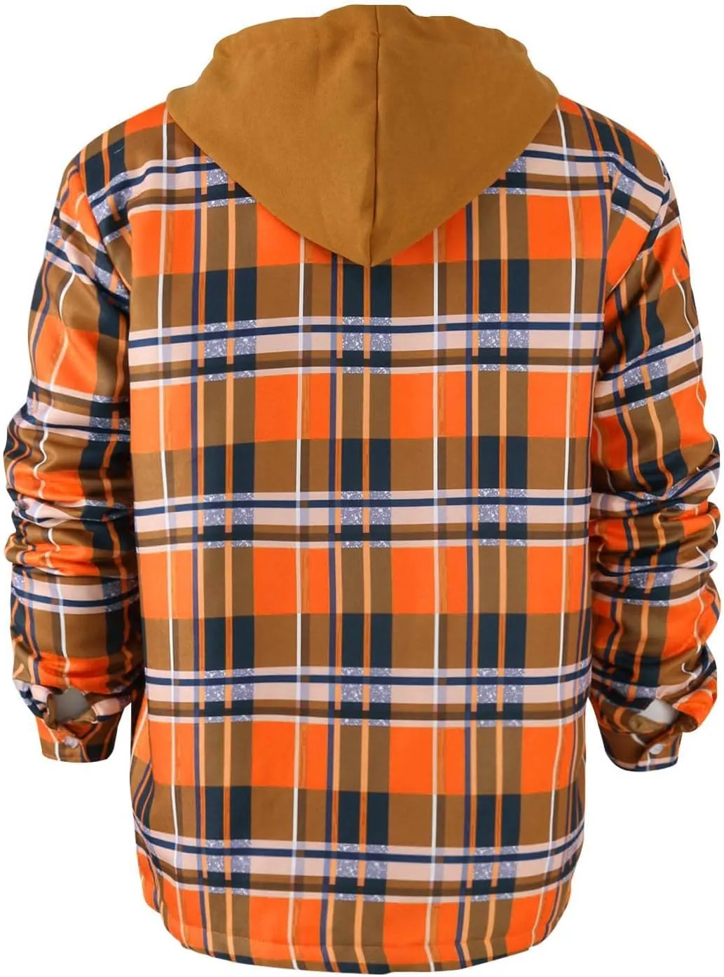 Ymosrh Men's Jacket Long Sleeve Quilted Lined Shirt Jacket Zip Up Coat Outwear With Hood Coat, M-5XL