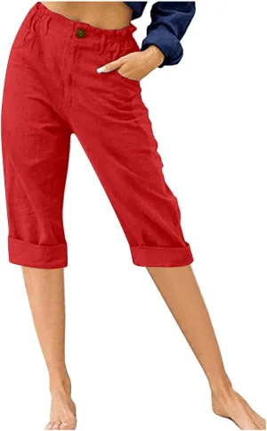 ZDRZK Summer Shorts for Women 2024 Knee Length High Waisted Bermuda Shorts Pockets Plus Size Business Dressy Casual Shorts