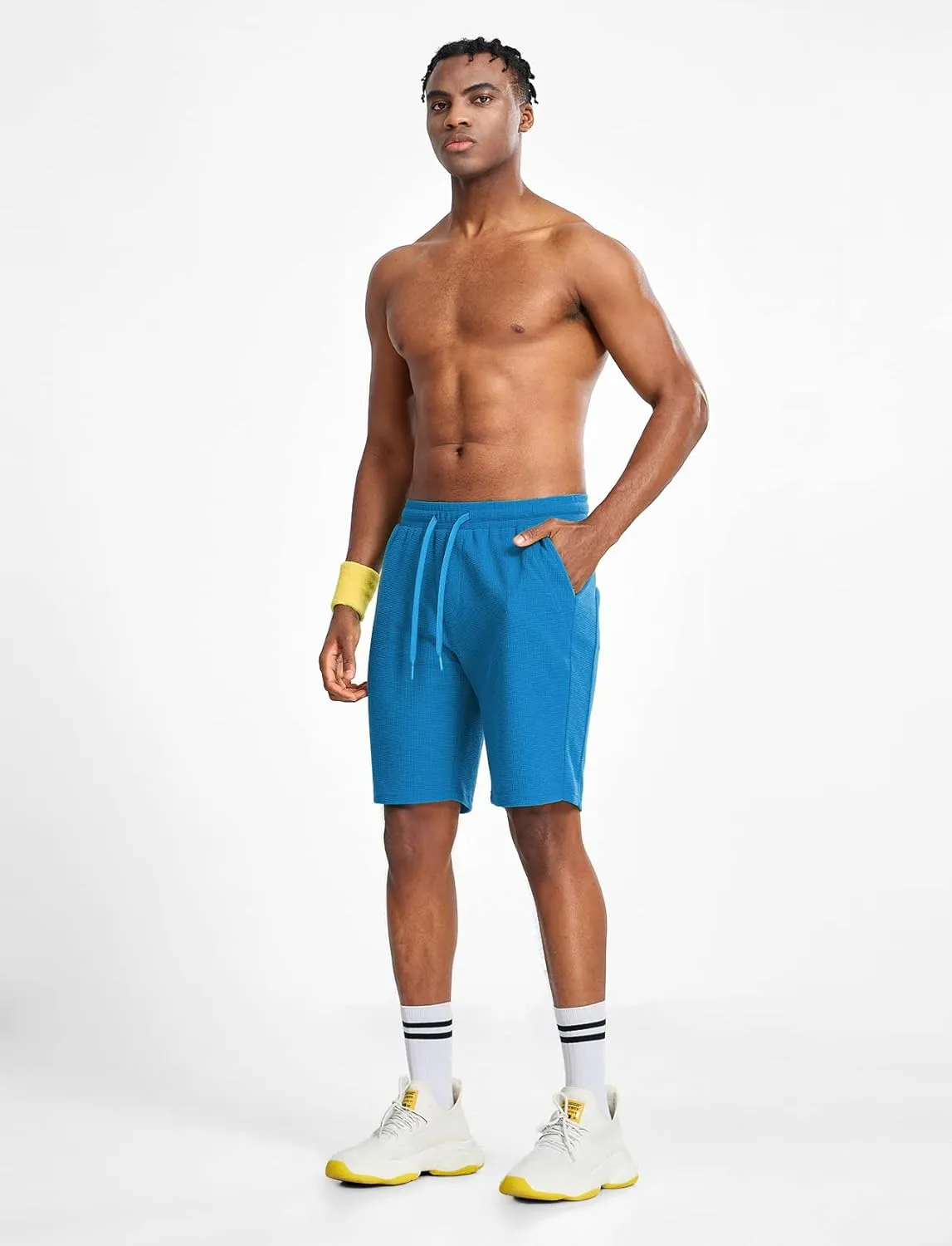 Zengjo Mens Lounge Shorts Jersey Knit,Drawstring Casual Sweat Shorts with Pockets Drawstring Elastic Waist 9 Inch Inseam