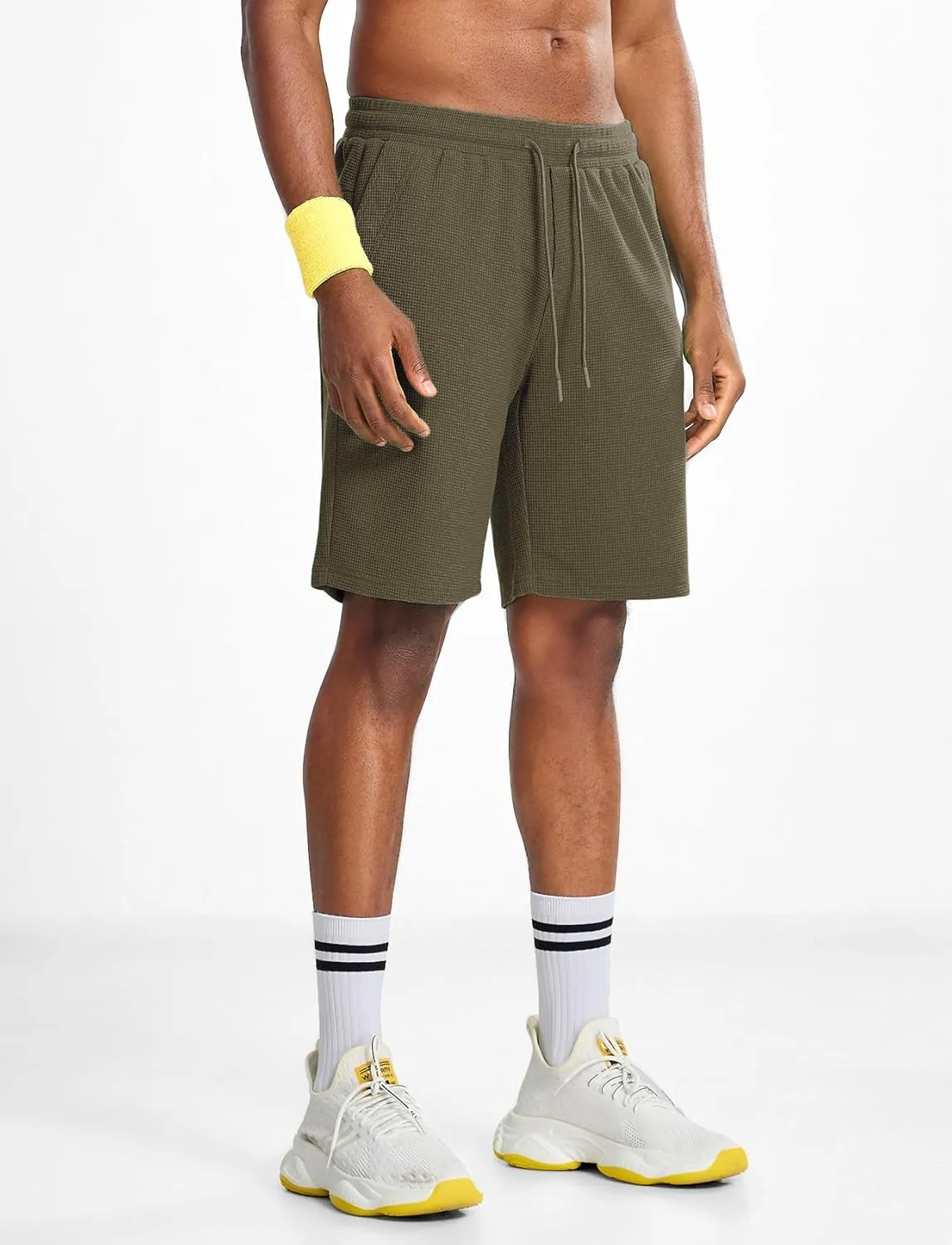 Zengjo Mens Lounge Shorts Jersey Knit,Drawstring Casual Sweat Shorts with Pockets Drawstring Elastic Waist 9 Inch Inseam