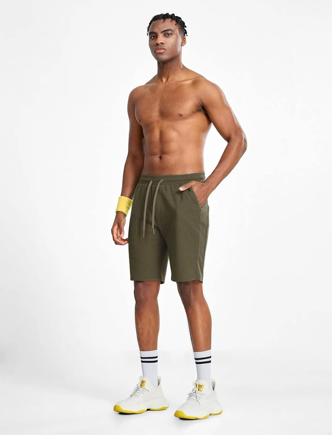 Zengjo Mens Lounge Shorts Jersey Knit,Drawstring Casual Sweat Shorts with Pockets Drawstring Elastic Waist 9 Inch Inseam