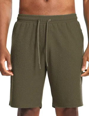Zengjo Mens Lounge Shorts Jersey Knit,Drawstring Casual Sweat Shorts with Pockets Drawstring Elastic Waist 9 Inch Inseam