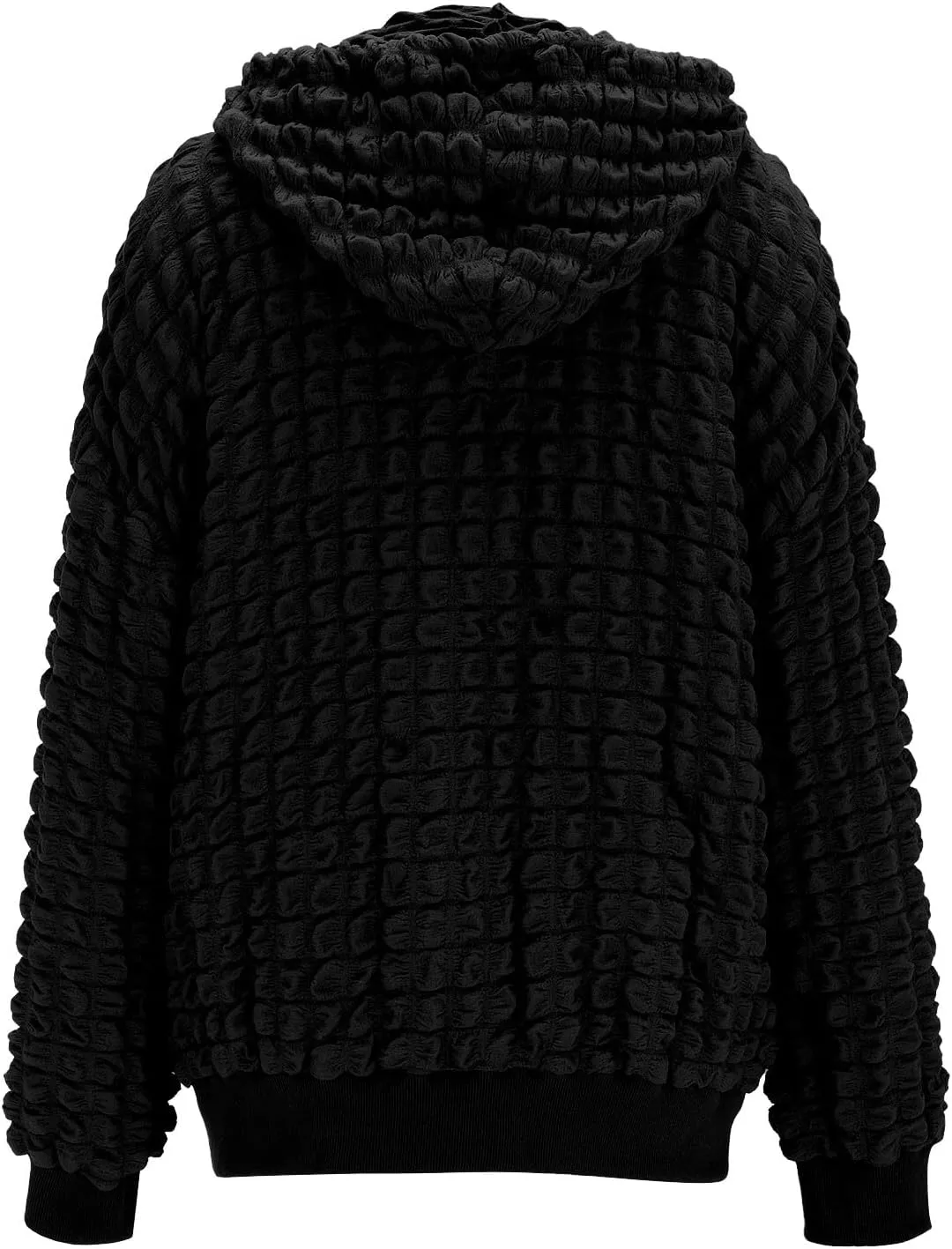 ZYXTIM Women's Cute Hoodies Teen Girl Fall Jacket Waffle Textured Oversized Sweatshirts Casual Zip Up Y2K Hoodie with Pocket